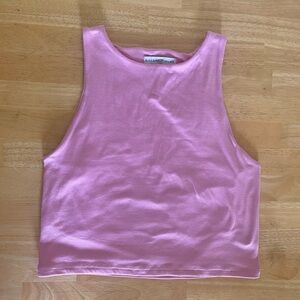 Pink Cropped Racerback Top Size Large